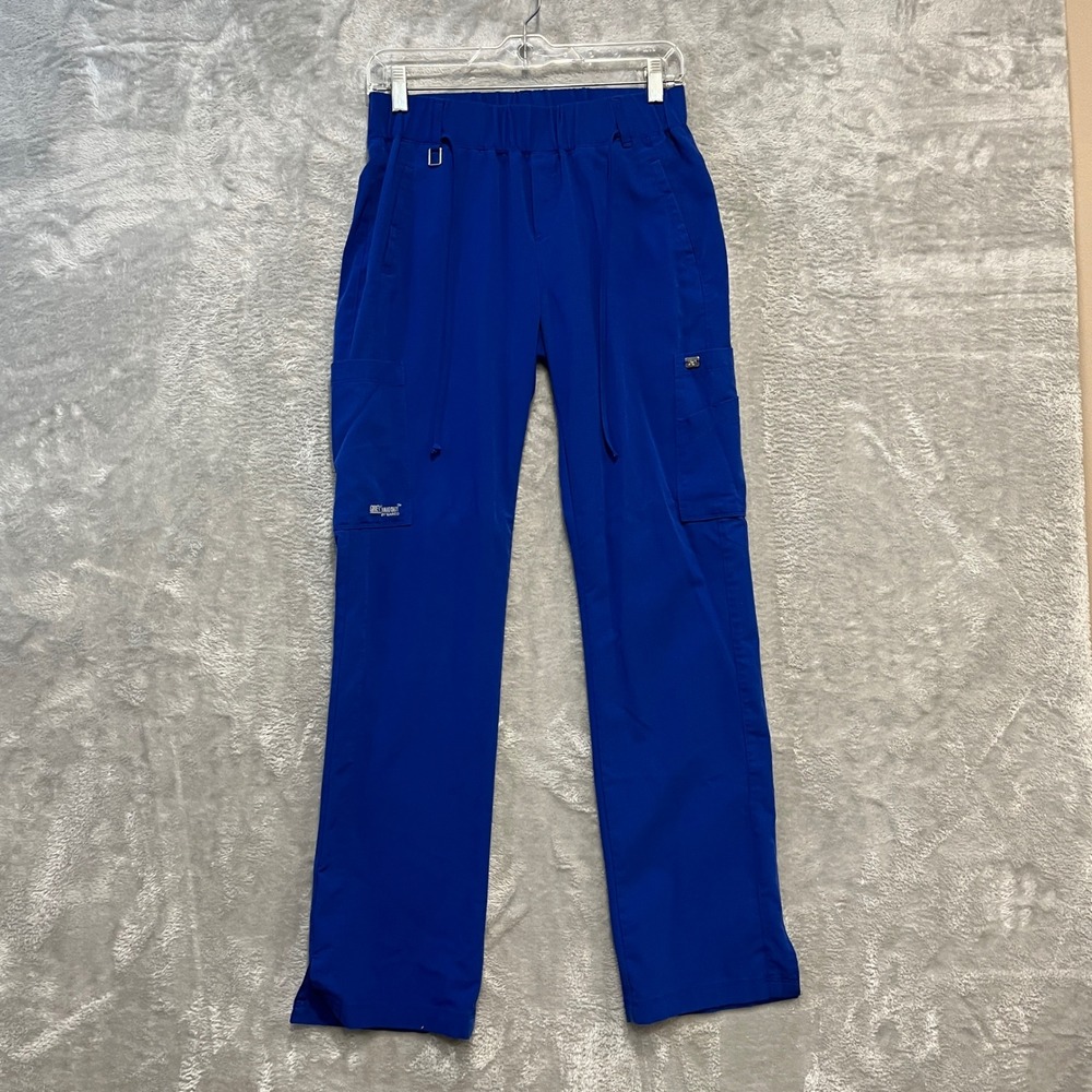 Grey's Anatomy Scrub Pants Womens S‎ Blue Signature Cargo Drawstring Medical